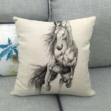 Load image into Gallery viewer, New Animal Pattern Pillow Cover Simple Wind Pillow Set Art Home Decorative Throw Pillow Cover Horse Cotton Linen Cushion for Couch Sofa Bedroom Livingroom Kitchen Car Restoring Ancient Ways Horse Head Decorative Cushion Covers 45x45CM