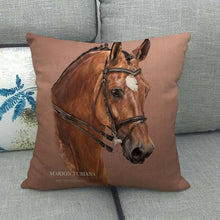 Load image into Gallery viewer, New Animal Pattern Pillow Cover Simple Wind Pillow Set Art Home Decorative Throw Pillow Cover Horse Cotton Linen Cushion for Couch Sofa Bedroom Livingroom Kitchen Car Restoring Ancient Ways Horse Head Decorative Cushion Covers 45x45CM