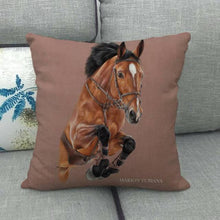 Load image into Gallery viewer, New Animal Pattern Pillow Cover Simple Wind Pillow Set Art Home Decorative Throw Pillow Cover Horse Cotton Linen Cushion for Couch Sofa Bedroom Livingroom Kitchen Car Restoring Ancient Ways Horse Head Decorative Cushion Covers 45x45CM