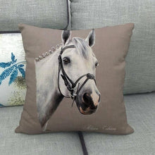 Load image into Gallery viewer, New Animal Pattern Pillow Cover Simple Wind Pillow Set Art Home Decorative Throw Pillow Cover Horse Cotton Linen Cushion for Couch Sofa Bedroom Livingroom Kitchen Car Restoring Ancient Ways Horse Head Decorative Cushion Covers 45x45CM