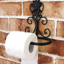 Load image into Gallery viewer, New Arrival Classic Bathroom accessories Vintage Iron Toilet Paper Towel Roll Holder Bathroom Wall Mount Rack Toilet Paper Roll Holder Cast Iron Wall Mounted Toilet Tissue Holder European Victorian Design
