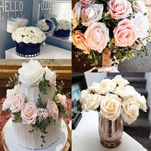 Load image into Gallery viewer, New Artificial 10/20/30 Heads 8cm PE Foam Rose Flowers Bride Bouquet Flower For Wedding Party Decorative Scrapbooking Flower Silk Roses for Wedding Centerpieces Bridal Show Bouquets Party Home Flowers Decoration