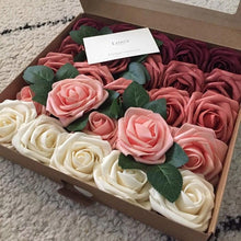 Load image into Gallery viewer, New Artificial 10/20/30 Heads 8cm PE Foam Rose Flowers Bride Bouquet Flower For Wedding Party Decorative Scrapbooking Flower Silk Roses for Wedding Centerpieces Bridal Show Bouquets Party Home Flowers Decoration