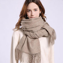 Load image into Gallery viewer, New Autumn Large Soft Pure Wool Cashmere Scarf Hijab Wraps Escharpe Lightweight Elegant Neck Warmer Women Echarpe Wraps Tassel Fine Cashmere Scarves for Ladies