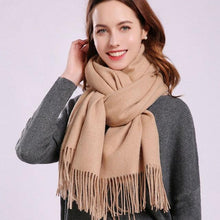 Load image into Gallery viewer, New Autumn Large Soft Pure Wool Cashmere Scarf Hijab Wraps Escharpe Lightweight Elegant Neck Warmer Women Echarpe Wraps Tassel Fine Cashmere Scarves for Ladies