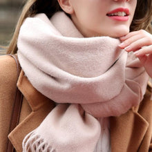 Load image into Gallery viewer, New Autumn Large Soft Pure Wool Cashmere Scarf Hijab Wraps Escharpe Lightweight Elegant Neck Warmer Women Echarpe Wraps Tassel Fine Cashmere Scarves for Ladies