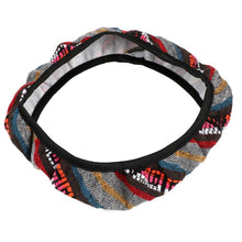 Load image into Gallery viewer, New Baja Blanket Car Steering Wheel Cover Linen Universal Elastic Flax Stripe Cool Interior Car Steering Wheel Cover Ethnic Style Car Accessories Steering Wheel Covers with Cloth for Women Breathable Anti Skid Better Grips Steering Wheel Cover Women
