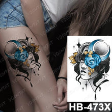 Load image into Gallery viewer, New Big Butterfly Waterproof Temporary Sticker Tattoo Elegant Black Colorful Tattoos Rose For Women Men