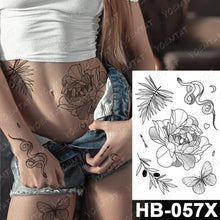 Load image into Gallery viewer, New Big Butterfly Waterproof Temporary Sticker Tattoo Elegant Black Colorful Tattoos Rose For Women Men