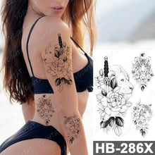 Load image into Gallery viewer, New Big Butterfly Waterproof Temporary Sticker Tattoo Elegant Black Colorful Tattoos Rose For Women Men