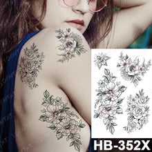 Load image into Gallery viewer, New Big Butterfly Waterproof Temporary Sticker Tattoo Elegant Black Colorful Tattoos Rose For Women Men