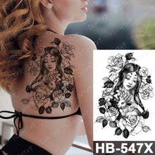 Load image into Gallery viewer, New Big Butterfly Waterproof Temporary Sticker Tattoo Elegant Black Colorful Tattoos Rose For Women Men