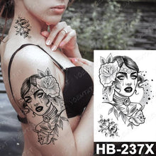 Load image into Gallery viewer, New Big Butterfly Waterproof Temporary Sticker Tattoo Elegant Black Colorful Tattoos Rose For Women Men