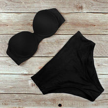 Load image into Gallery viewer, New Bikini Fashion Push Up Bikini Set Swimsuit Bikini Sets Push Up Swimsuits 2 Piece Underwired Bathing Suits Women Bandage High Waist Solid Brown Triangle Swimwear Two-Piece Suits