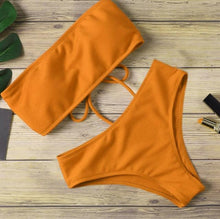 Load image into Gallery viewer, New Bikini High Waist Strapless Bikini Women Swimwear Women Swimsuit Padded Bathing Suit Women High Waist Bikini Set Strapless 2 Piece Bathing Suit Swimsuits