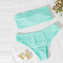 Load image into Gallery viewer, New Bikini High Waist Strapless Bikini Women Swimwear Women Swimsuit Padded Bathing Suit Women High Waist Bikini Set Strapless 2 Piece Bathing Suit Swimsuits