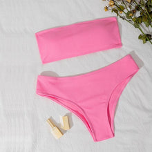 Load image into Gallery viewer, New Bikini High Waist Strapless Bikini Women Swimwear Women Swimsuit Padded Bathing Suit Women High Waist Bikini Set Strapless 2 Piece Bathing Suit Swimsuits
