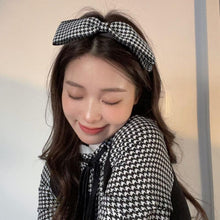 Load image into Gallery viewer, New Black Big Bow Plaid Bezel Headwear Women Headband Cute Girls Hair Bands Lovely Hairband Hoop for Korean Gorgeous Hair Accessories For Women