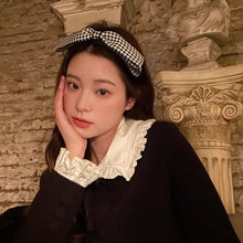 Load image into Gallery viewer, New Black Big Bow Plaid Bezel Headwear Women Headband Cute Girls Hair Bands Lovely Hairband Hoop for Korean Gorgeous Hair Accessories For Women