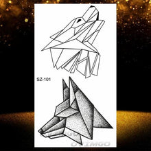 Load image into Gallery viewer, New Black Wolf Forest Sticker Tattoos Temporary Tree Fierce Animal Body Tattoo Luxury Design Custom Tatoos For Mens
