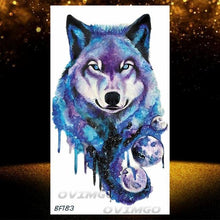 Load image into Gallery viewer, New Black Wolf Forest Sticker Tattoos Temporary Tree Fierce Animal Body Tattoo Luxury Design Custom Tatoos For Mens