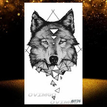 Load image into Gallery viewer, New Black Wolf Forest Sticker Tattoos Temporary Tree Fierce Animal Body Tattoo Luxury Design Custom Tatoos For Mens