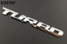 Load image into Gallery viewer, New Car Styling Car Turbo Boost Loading Boosting 3D Metal Chrome Zinc Alloy 3D Emblem Badge Sticker Decal 3D Metal Turbo Car Truck Door Body Side Fender Rear Trunk Adhesive Emblem Badge Decals Auto Accessory