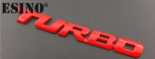 Load image into Gallery viewer, New Car Styling Car Turbo Boost Loading Boosting 3D Metal Chrome Zinc Alloy 3D Emblem Badge Sticker Decal 3D Metal Turbo Car Truck Door Body Side Fender Rear Trunk Adhesive Emblem Badge Decals Auto Accessory