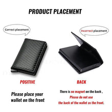Load image into Gallery viewer, New Carbon Fiber Card Holder Wallets Luxury Men Black Magic Leather Cool Slim Mini Wallet Small Money Bag Male Purses Magnet Closure Wallet