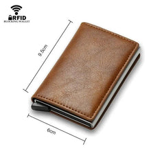 Load image into Gallery viewer, New Carbon Fiber Card Holder Wallets Luxury Men Black Magic Leather Cool Slim Mini Wallet Small Money Bag Male Purses Magnet Closure Wallet