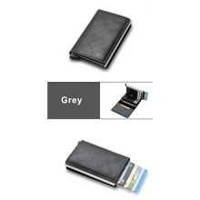 Load image into Gallery viewer, New Carbon Fiber Card Holder Wallets Luxury Men Black Magic Leather Cool Slim Mini Wallet Small Money Bag Male Purses Magnet Closure Wallet