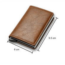 Load image into Gallery viewer, New Carbon Fiber Card Holder Wallets Luxury Men Black Magic Leather Cool Slim Mini Wallet Small Money Bag Male Purses Magnet Closure Wallet