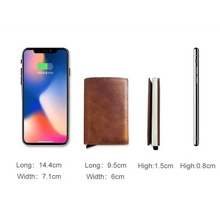 Load image into Gallery viewer, New Carbon Fiber Card Holder Wallets Luxury Men Black Magic Leather Cool Slim Mini Wallet Small Money Bag Male Purses Magnet Closure Wallet