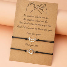 Load image into Gallery viewer, New Charm Bracelet For Friendship Couples 2pcs/set Volcanic Stone Bracelet Bead Bangles Natural Stone Bracelets Set Friendship Hand Woven Braided Stretch String Adjustable For Couples