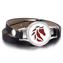 Load image into Gallery viewer, New Charming Bracelet Aromatherapy Essential Oil Diffuser Locket Bracelets Adjustable Genuine Leather Wrap Essential Oil Diffuser Bracelet Valentine's Day Present Aromatherapy For Women
