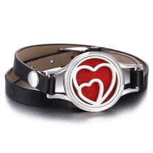 Load image into Gallery viewer, New Charming Bracelet Aromatherapy Essential Oil Diffuser Locket Bracelets Adjustable Genuine Leather Wrap Essential Oil Diffuser Bracelet Valentine's Day Present Aromatherapy For Women