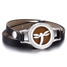 Load image into Gallery viewer, New Charming Bracelet Aromatherapy Essential Oil Diffuser Locket Bracelets Adjustable Genuine Leather Wrap Essential Oil Diffuser Bracelet Valentine's Day Present Aromatherapy For Women
