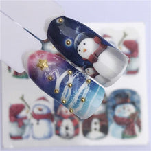Load image into Gallery viewer, New Christmas Water Decal Nail Art Nail sticker New Year Slider Tattoo Full Cover Santa Claus Snowman Designs Xmas Decals 3D Wave Design Decoration for Women Girls Tape Nail Art Stickers Decal Decoration Nail Art Accessories Decoration Decal