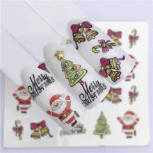 Load image into Gallery viewer, New Christmas Water Decal Nail Art Nail sticker New Year Slider Tattoo Full Cover Santa Claus Snowman Designs Xmas Decals 3D Wave Design Decoration for Women Girls Tape Nail Art Stickers Decal Decoration Nail Art Accessories Decoration Decal