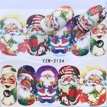 Load image into Gallery viewer, New Christmas Water Decal Nail Art Nail sticker New Year Slider Tattoo Full Cover Santa Claus Snowman Designs Xmas Decals 3D Wave Design Decoration for Women Girls Tape Nail Art Stickers Decal Decoration Nail Art Accessories Decoration Decal