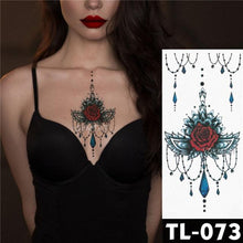 Load image into Gallery viewer, New Colorful And Black Womens Tattoo Temporary Flower Waterproof Elegant Modern Tattoo Realistic Design