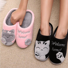Load image into Gallery viewer, New Couples Cat Women Shoes Non-Slip Soft Warm Man House Slippers Indoor Bedroom Winter Home Slippers Memory Foam Fuzzy Slippers Cute Furry Fleece Slippers With Warm Plush Slip On House Shoes