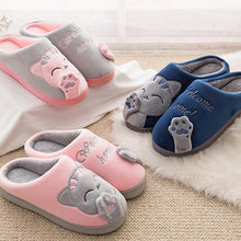 Load image into Gallery viewer, New Couples Cat Women Shoes Non-Slip Soft Warm Man House Slippers Indoor Bedroom Winter Home Slippers Memory Foam Fuzzy Slippers Cute Furry Fleece Slippers With Warm Plush Slip On House Shoes