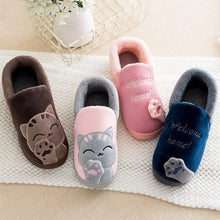 Load image into Gallery viewer, New Couples Cat Women Shoes Non-Slip Soft Warm Man House Slippers Indoor Bedroom Winter Home Slippers Memory Foam Fuzzy Slippers Cute Furry Fleece Slippers With Warm Plush Slip On House Shoes