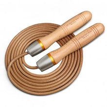 Load image into Gallery viewer, New Cowhide Leather Rope Universal Metal Bearing Speed Rope Skipping Adjust Bearing Wooden Handle Adjustable Skipping Jumping Ropes With 360-Degree Bearing And Pure Wood Handles For Gym Home Fitness