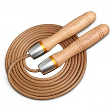 Load image into Gallery viewer, New Cowhide Leather Rope Universal Metal Bearing Speed Rope Skipping Adjust Bearing Wooden Handle Adjustable Skipping Jumping Ropes With 360-Degree Bearing And Pure Wood Handles For Gym Home Fitness