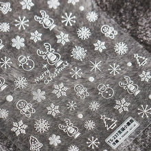 Load image into Gallery viewer, New Craft Nail Stickers Japanese 5d Nails Sticker Three-dimensional Snowflake Nail art Stickers Decals Decoration Decals Snowflakes Elk Bear Christmas Xmas Stickers Snowflakes Nail Water Decals Christmas White Snow Transfer Sticker Decoration Slider