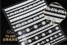 Load image into Gallery viewer, New Craft Nail Stickers Japanese 5d Nails Sticker Three-dimensional Snowflake Nail art Stickers Decals Decoration Decals Snowflakes Elk Bear Christmas Xmas Stickers Snowflakes Nail Water Decals Christmas White Snow Transfer Sticker Decoration Slider