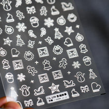 Load image into Gallery viewer, New Craft Nail Stickers Japanese 5d Nails Sticker Three-dimensional Snowflake Nail art Stickers Decals Decoration Decals Snowflakes Elk Bear Christmas Xmas Stickers Snowflakes Nail Water Decals Christmas White Snow Transfer Sticker Decoration Slider