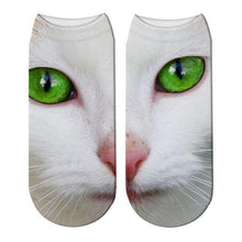 Load image into Gallery viewer, 3D Printed Women Winter Christmas Socks Funny Creative Pet Cat Face Unisex Cotton Ankle Socks Children Gift Animal Lover Socks For Men And Women